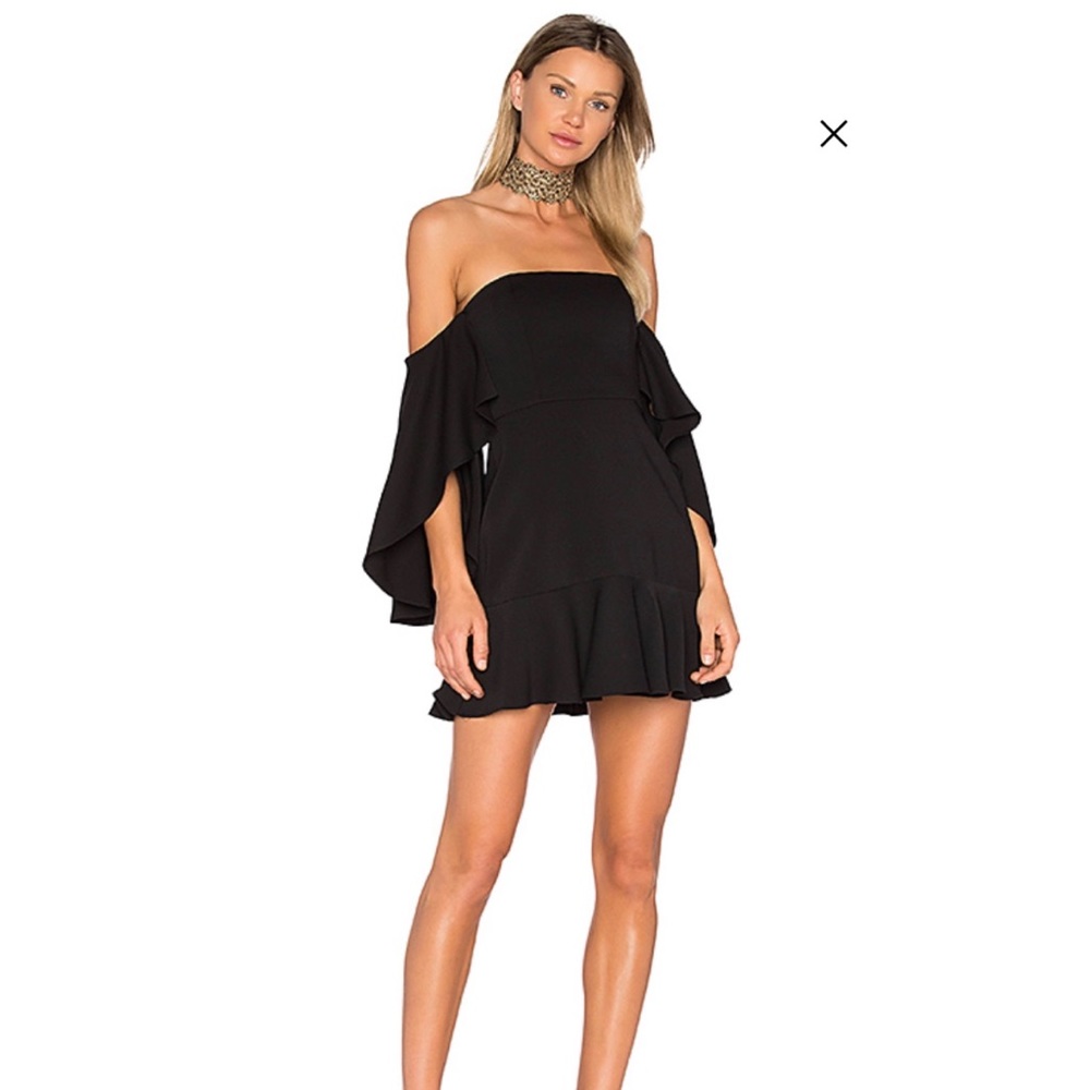 BCBGMaxAzria Simone Black Off-Shoulder Dress